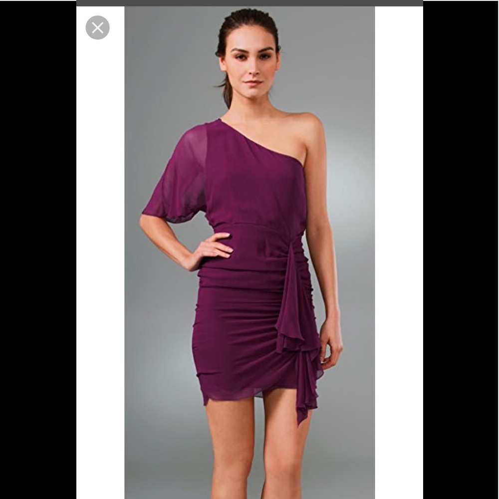 Alice + Olivia Maricia One Shoulder Dress Silk